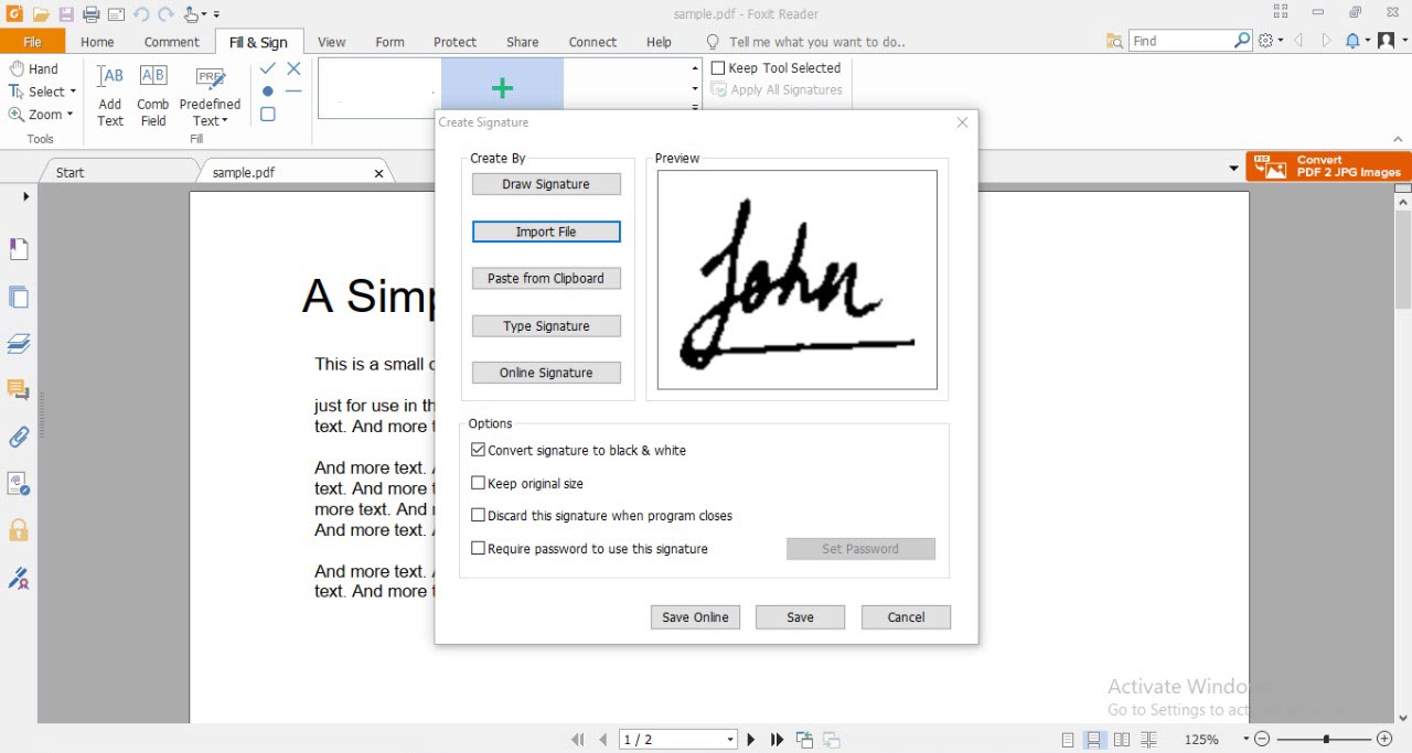 how to add digital signature to pdf