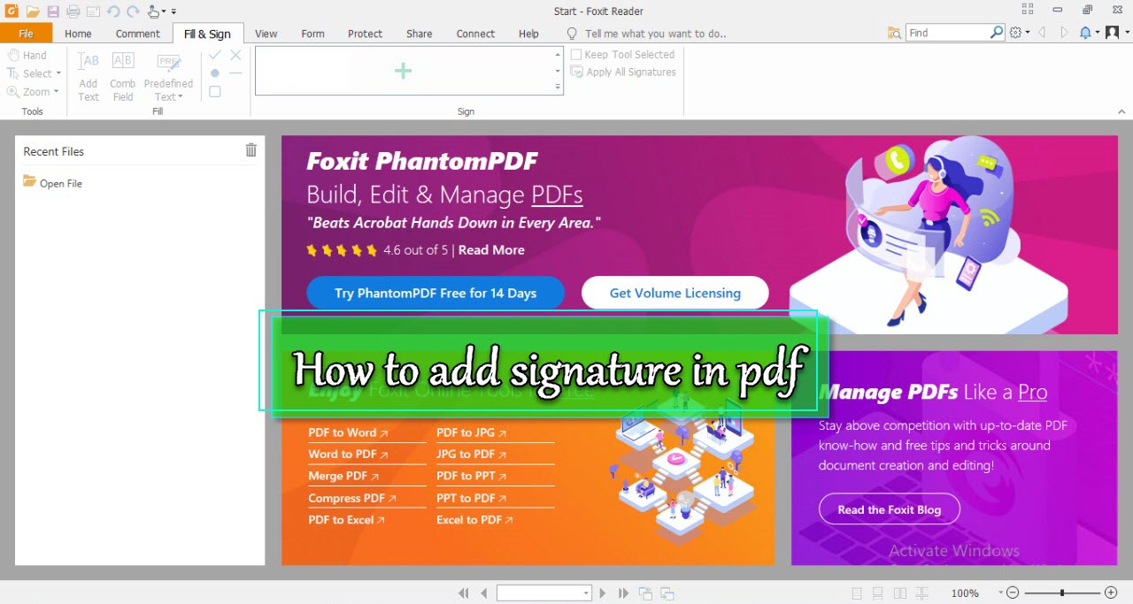 How to add signature in pdf